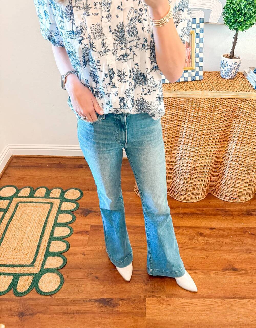 NEW PISTOLA kinsley mid rise ultra flare jeans in blue
